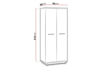 Ines Garderobe 60x90 cm - Eik/Svart - Oppbevaring - Garderober & garderobesystem