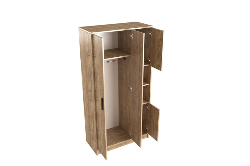 Iskral Garderobe 90x177 cm - Brun - Oppbevaring - Garderober & garderobesystem