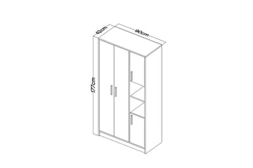 Iskral Garderobe 90x177 cm - Brun - Oppbevaring - Garderober & garderobesystem