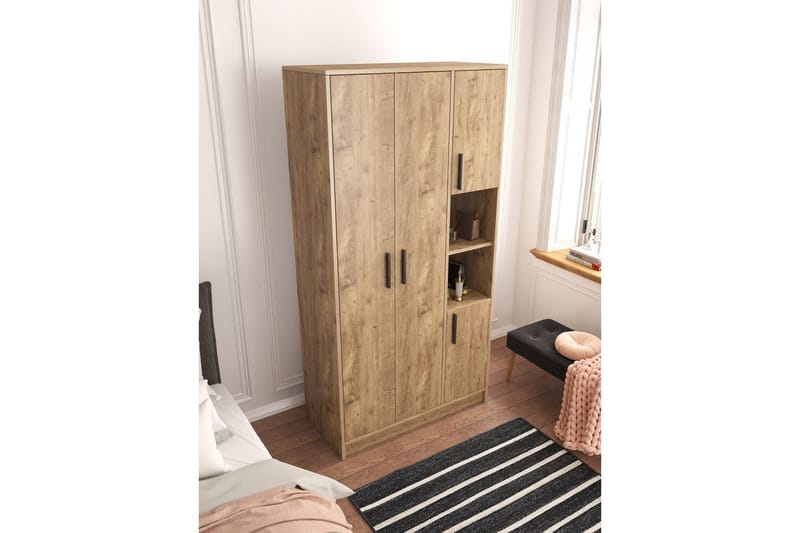 Iskral Garderobe 90x177 cm - Brun - Oppbevaring - Garderober & garderobesystem