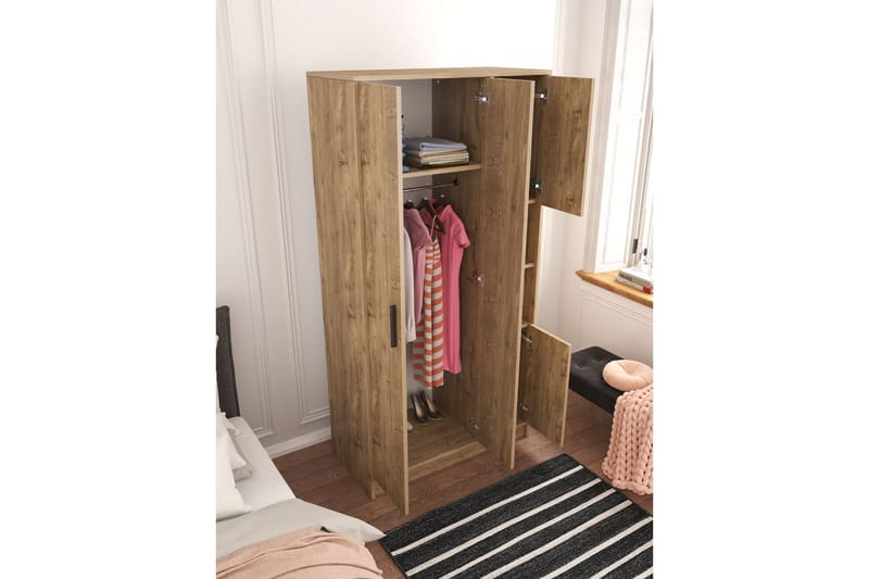 Iskral Garderobe 90x177 cm - Brun - Oppbevaring - Garderober & garderobesystem