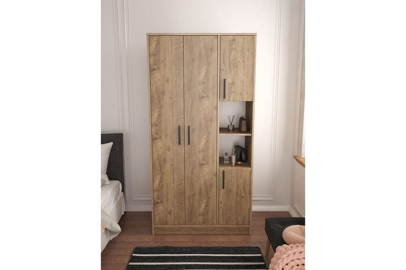 Iskral Garderobe 90x177 cm - Brun - Oppbevaring - Garderober & garderobesystem