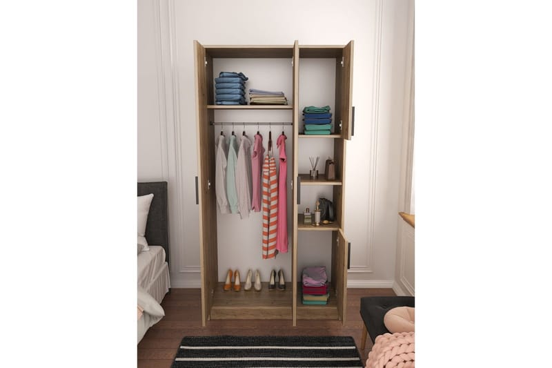 Iskral Garderobe 90x177 cm - Brun - Oppbevaring - Garderober & garderobesystem