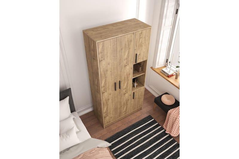 Iskral Garderobe 90x177 cm - Brun - Oppbevaring - Garderober & garderobesystem
