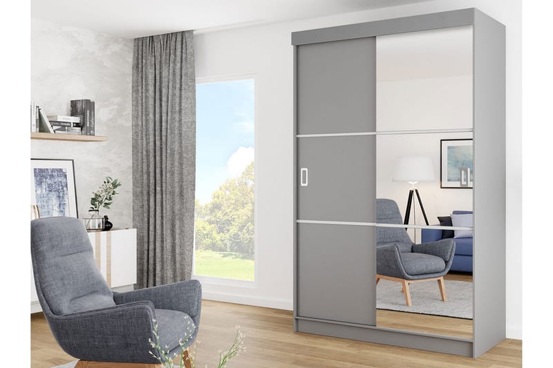 Isolaz Garderobe med Speil LED-belysning RGB - Antrasitt - Oppbevaring - Garderober & garderobesystem