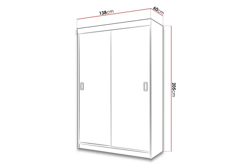 Isolaz Garderobe med Speil LED-belysning RGB - Antrasitt - Oppbevaring - Garderober & garderobesystem