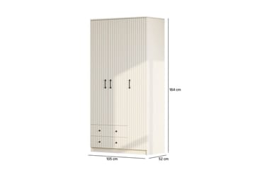 Ivon Garderobe 105x184 cm - Matt Hvit - Oppbevaring - Garderober & garderobesystem