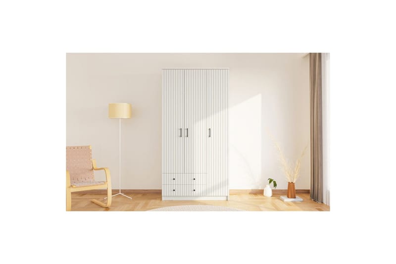 Ivon Garderobe 105x184 cm - Matt Hvit - Oppbevaring - Garderober & garderobesystem