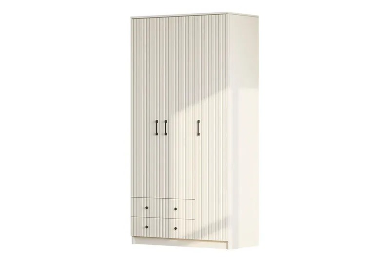 Ivon Garderobe 105x184 cm - Matt Hvit - Oppbevaring - Garderober & garderobesystem