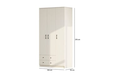 Ivon Garderobe 105x210 cm - Matt Hvit - Oppbevaring - Garderober & garderobesystem