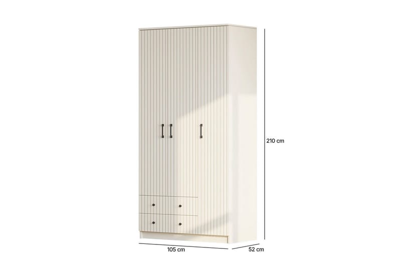 Ivon Garderobe 105x210 cm - Matt Hvit - Oppbevaring - Garderober & garderobesystem