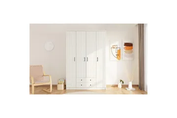 Ivon Garderobe 140x184 cm - Matt Hvit - Oppbevaring - Garderober & garderobesystem