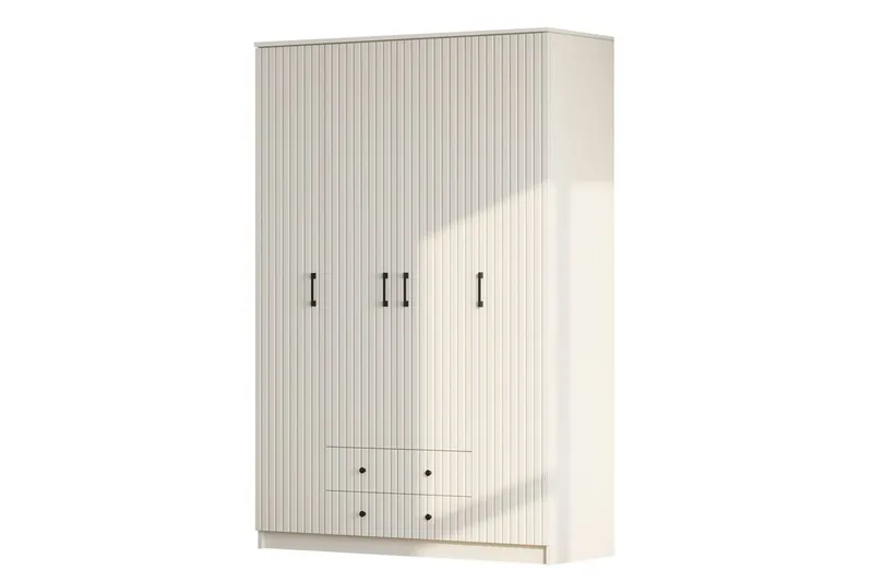 Ivon Garderobe 140x184 cm - Matt Hvit - Oppbevaring - Garderober & garderobesystem