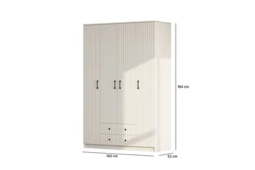 Ivon Garderobe 140x184 cm - Matt Hvit - Oppbevaring - Garderober & garderobesystem