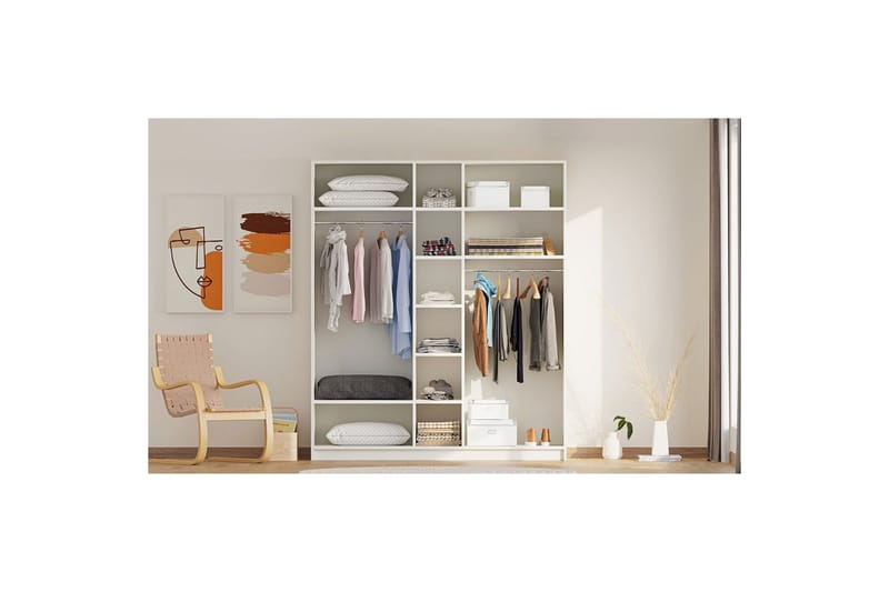 Ivon Garderobe 175x184 cm - Matt Hvit - Oppbevaring - Garderober & garderobesystem