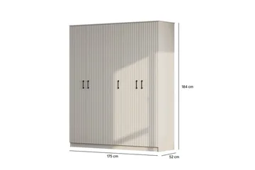 Ivon Garderobe 175x184 cm - Matt Hvit - Oppbevaring - Garderober & garderobesystem