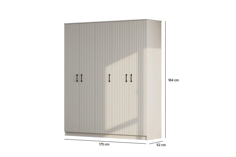 Ivon Garderobe 175x184 cm - Matt Hvit - Oppbevaring - Garderober & garderobesystem