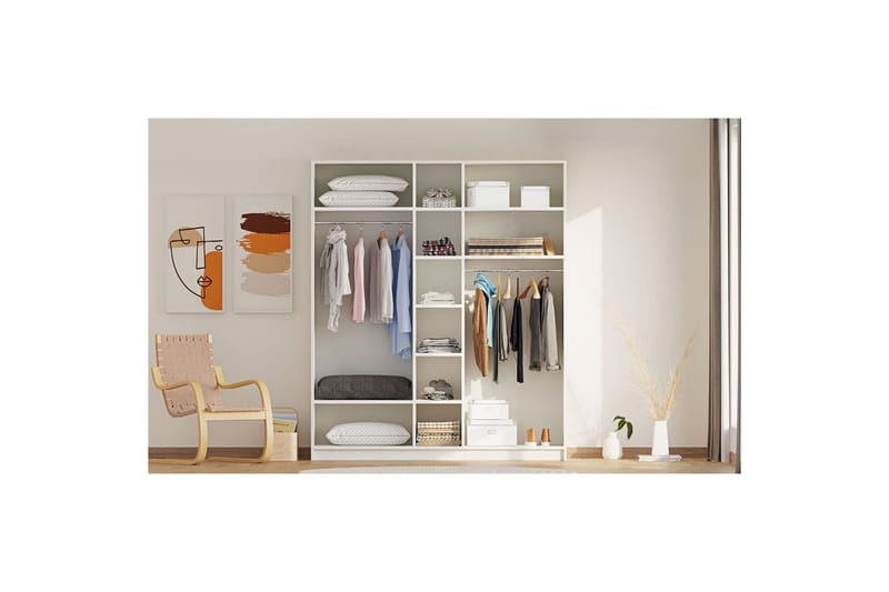 Ivon Garderobe 175x210 cm - Matt Hvit - Oppbevaring - Garderober & garderobesystem