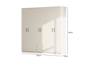 Ivon Garderobe 210x184 cm - Matt Hvit - Oppbevaring - Garderober & garderobesystem