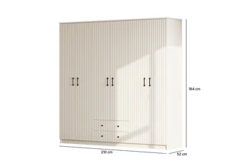Ivon Garderobe 210x184 cm - Matt Hvit - Oppbevaring - Garderober & garderobesystem