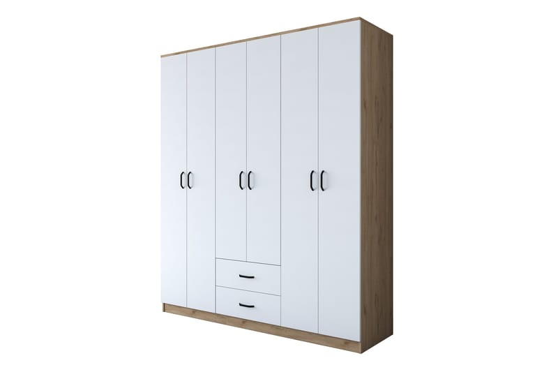 Jabhar Garderobe 180x210 cm Brun/Hvit - Hanah Home - Oppbevaring - Garderober & garderobesystem