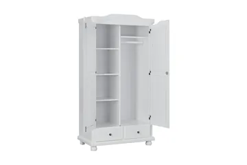 Joaninha Garderobe med Skuffer 104 cm i Furu - Hvit - Oppbevaring - Garderober & garderobesystem