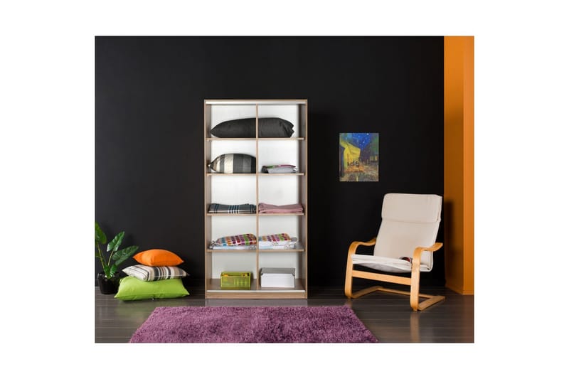 Jovel Garderobe 94x182 cm - Hvit/Korallrosa - Oppbevaring - Garderober & garderobesystem