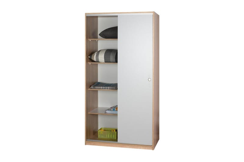 Jovel Garderobe 94x182 cm - Hvit/Korallrosa - Oppbevaring - Garderober & garderobesystem