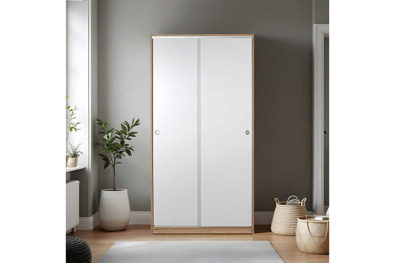 Jovel Garderobe 94x182 cm - Hvit/Korallrosa - Oppbevaring - Garderober & garderobesystem
