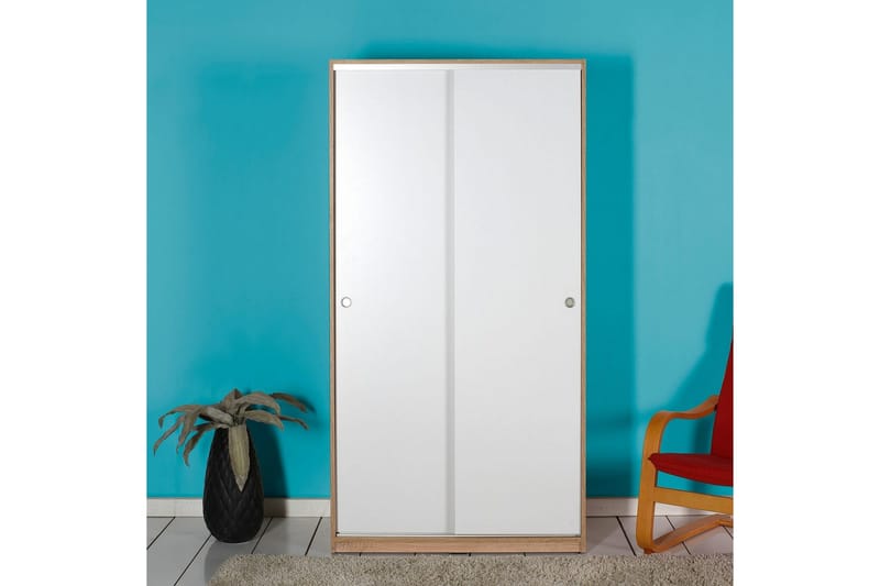 Jovel Garderobe 94x182 cm - Hvit/Korallrosa - Oppbevaring - Garderober & garderobesystem