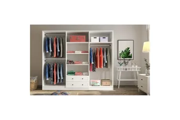 Jovric Garderobe 210x184 cm - Matt Hvit - Oppbevaring - Garderober & garderobesystem