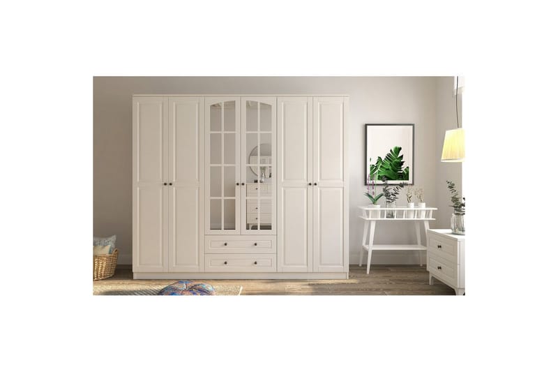 Jovric Garderobe 210x184 cm - Matt Hvit - Oppbevaring - Garderober & garderobesystem