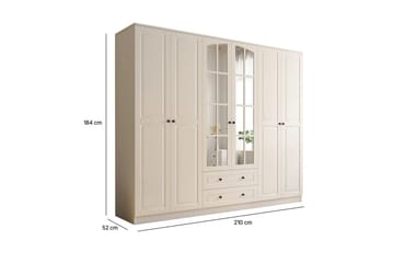 Jovric Garderobe 210x184 cm - Matt Hvit - Oppbevaring - Garderober & garderobesystem