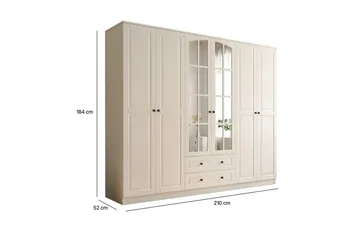 Jovric Garderobe 210x184 cm - Matt Hvit - Oppbevaring - Garderober & garderobesystem