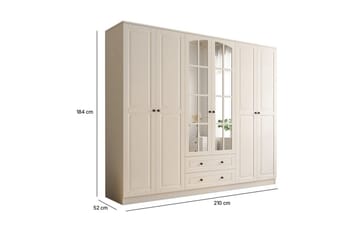 Jovric Garderobe 210x184 cm - Matt Hvit - Oppbevaring - Garderober & garderobesystem