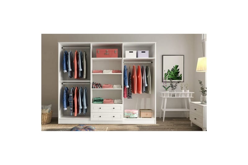 Jovric Garderobe 210x210 cm - Matt Hvit - Oppbevaring - Garderober & garderobesystem