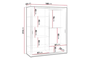 Julissa Garderobe 180 cm - Hvit - Oppbevaring - Garderober & garderobesystem - Garderobeskap
