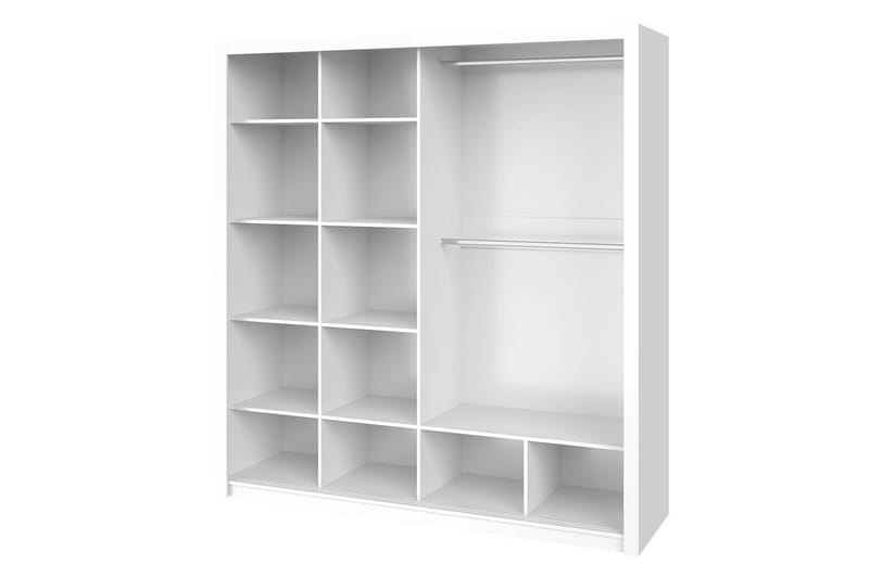 Julissa Garderobe 200 cm med Speil - Hvit - Oppbevaring - Garderober & garderobesystem