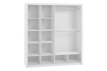 Julissa Garderobe 220 cm med Speil - Natur - Oppbevaring - Garderober & garderobesystem