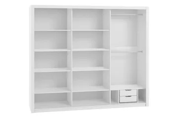 Julissa Garderobe 250 cm med Speil - Natur - Oppbevaring - Garderober & garderobesystem