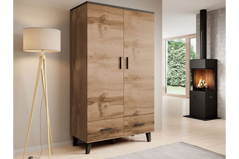 Kardos Garderobe 110 cm - Natur/Svart - Oppbevaring - Garderober & garderobesystem
