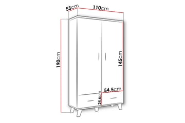 Kardos Garderobe 110 cm - Natur/Svart - Oppbevaring - Garderober & garderobesystem