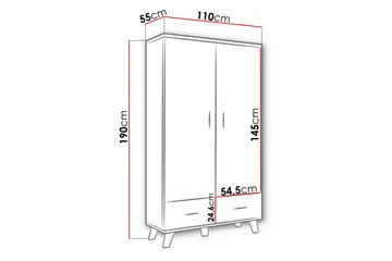 Kardos Garderobe 110 cm - Natur/Svart - Oppbevaring - Garderober & garderobesystem