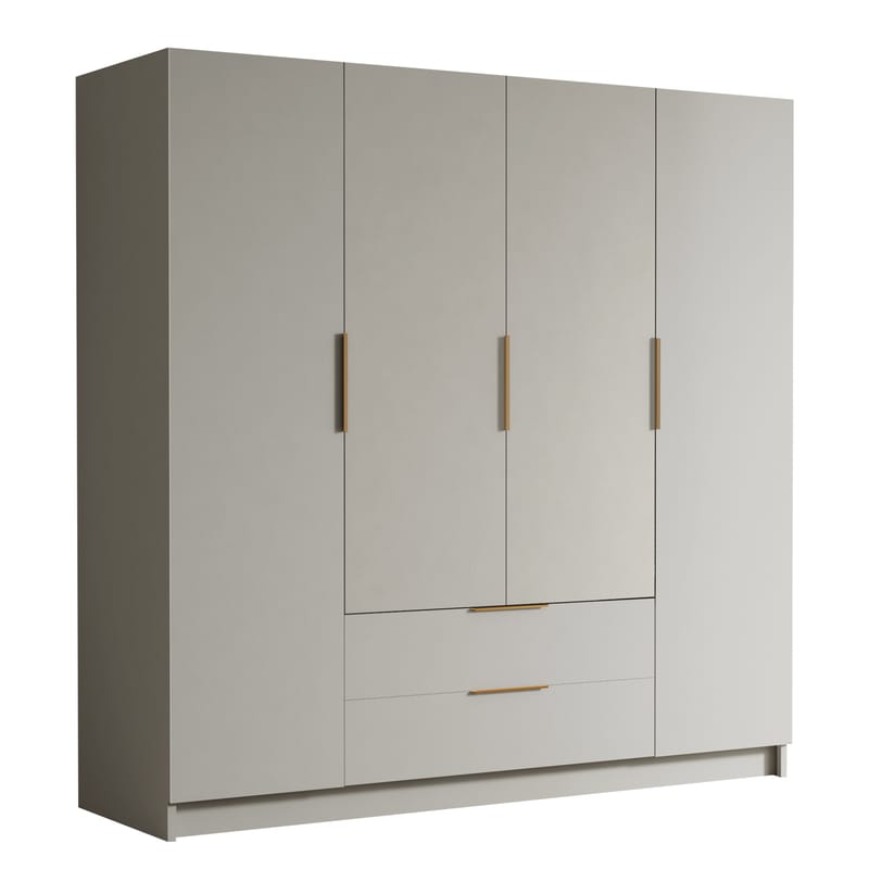 Kelros Garderobeskap 200x216 cm - Beige - Oppbevaring - Garderober & garderobesystem