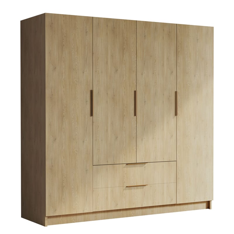 Kelros Garderobeskap 200x216 cm - Brun - Oppbevaring - Garderober & garderobesystem