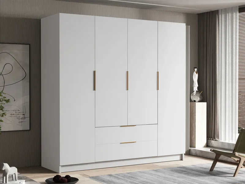 Kelros Garderobeskap 200x216 cm - Hvit - Oppbevaring - Garderober & garderobesystem