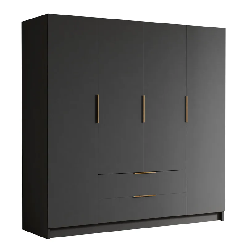 Kelros Garderobeskap 200x216 cm, Svart