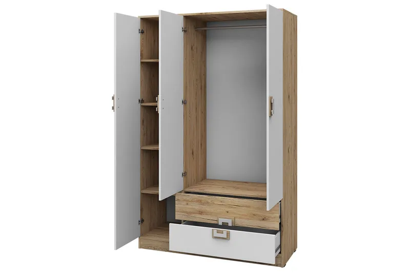 Klacksberg Garderobe 120x50x190 cm - Beige / Hvit - Oppbevaring - Garderober & garderobesystem
