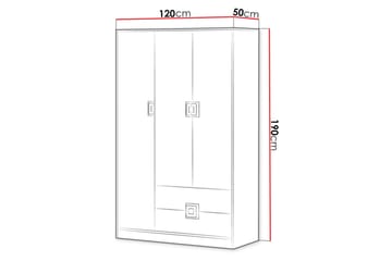 Klacksberg Garderobe 120x50x190 cm - Beige / Hvit - Oppbevaring - Garderober & garderobesystem