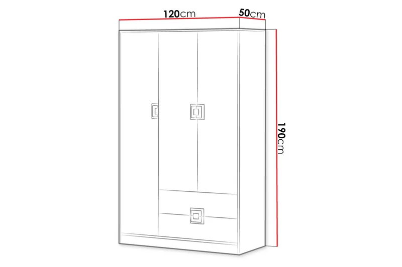 Klacksberg Garderobe 120x50x190 cm - Beige / Hvit - Oppbevaring - Garderober & garderobesystem